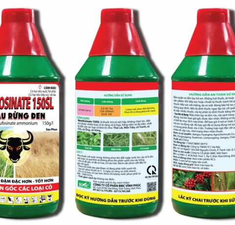 Newfosinate 150SL 800ml, nước xanh rêu, hiệu Trâu rừng đen