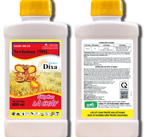 Newfosinate 150SL 800ml, nước xanh rêu – hiệu Dixa, hình con rắn